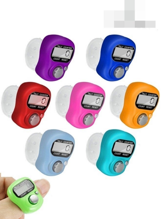 Vision Digital Tasbih Tally Counter – 7 Pieces Set | Electronic Prayer & Dhikr Counter for Ramadan & Daily Worship | Portable Finger Click Counter | Assorted Colors - Image 1